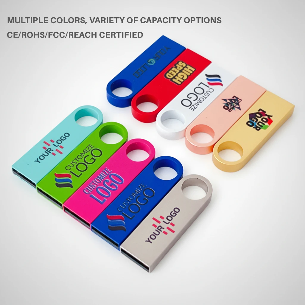 Custom Logo 64GB Metal Pendrive 2.0 Flash Drive - Image 5