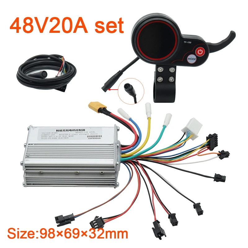 KUGOOM 4 Electric Scooter 48V20A Controller Kit with 10-inch Instrument Display TF-100 Six-pin Accessory