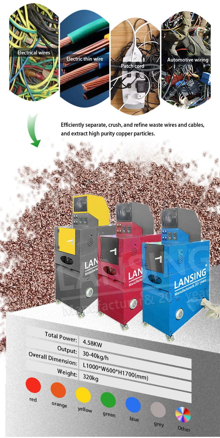 Single Phase 220V Mini Copper Wire Granulator Copper Granulator ...