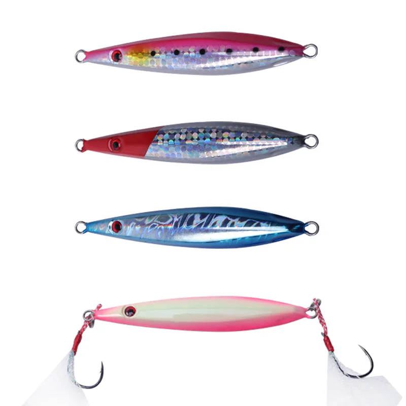 Fishing Shape Metal Jig Bait 40g 60g 80g 100g Luminous Glowing Lead Fish Jigging 