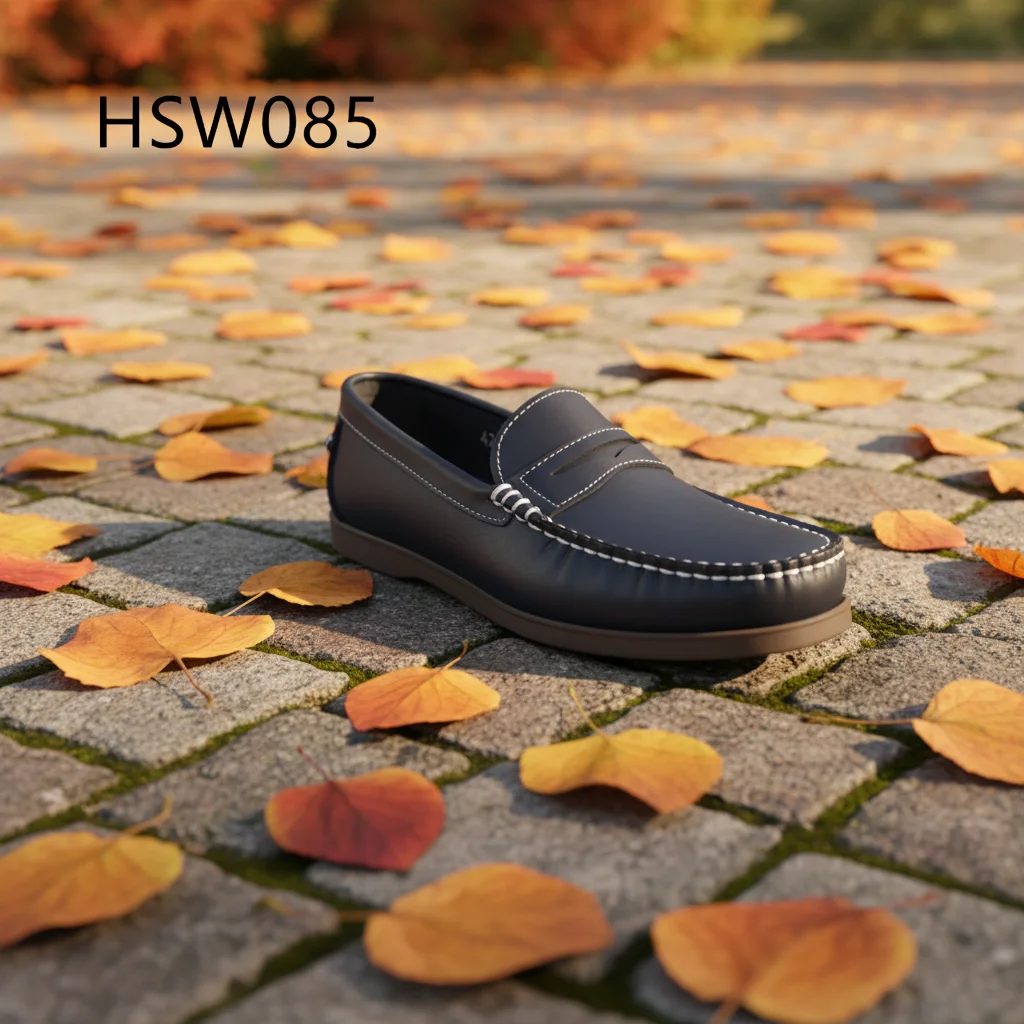 HY,African Popular Daily Wear No Feet Fatigue Anti-odor Peas Shoes Extra Wide Leisurely Classic Dark Blue Boat Shoes HSW085