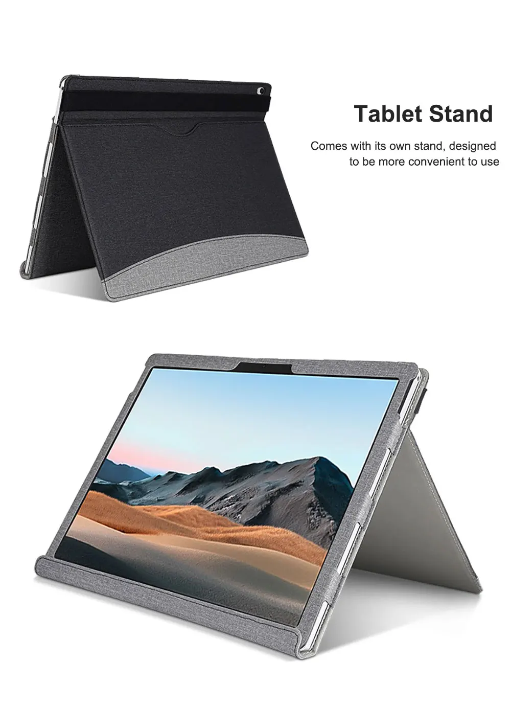Leather Tablet Cover For Surface Book 1 2 3 13.5 Inch Simple Business Case Protective Anti Fall Adjustable Holder Pbk207 Laudtec details