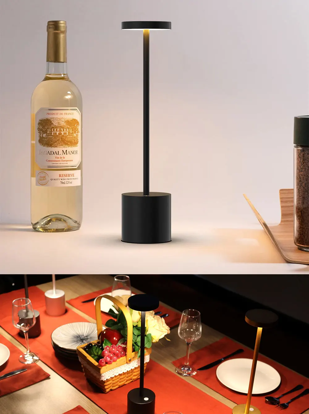 Modern Cordless Bar Table Lamp Rechargeable Portable Led Table Restaurant Light Table Lamps