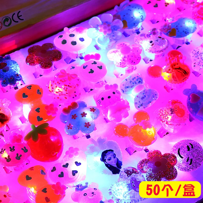 Wholesale High Quality Colorful Plastic Ring Cute Led Glowing Finger Girl Glow Toy for