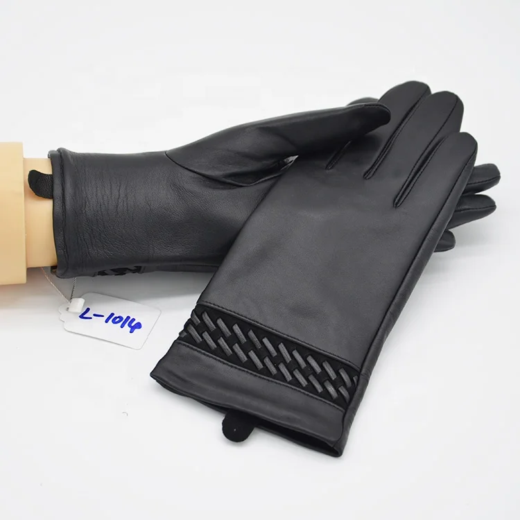 XJ теплые высококачественные модные зимние женские шерстяные перчатки из овчины с логотипом на заказ