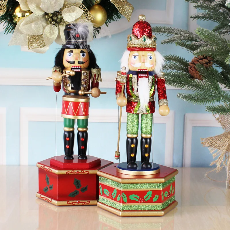 等身大くるみ割り人形兵士木製オルゴール木製くるみ割り人形おもちゃ