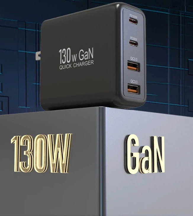 130w Gallium Nitride Charger Dual C Port Pd100w Fast Charging Suitable ...