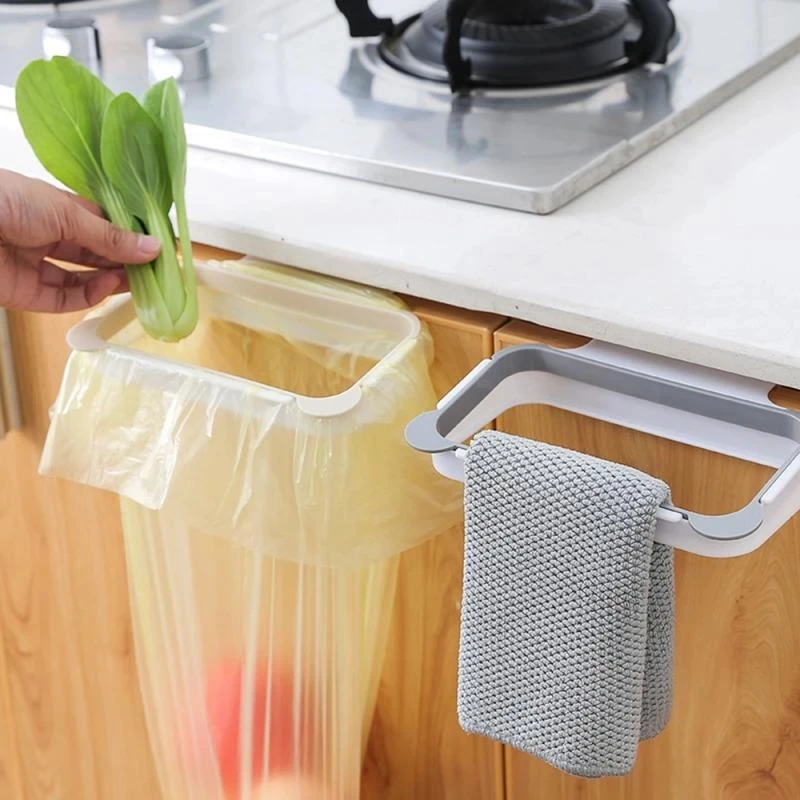 DS1422 Trash Can Bin Garbage Bags Storage Rack Hanging RV Garbage Bag Holder Kitchen Over the Cabinet Plastic Trash Bag Holder