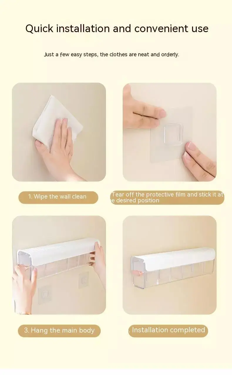 Tik Tok Home Closet Three In One Drawer Socks Separator Organizer Wall