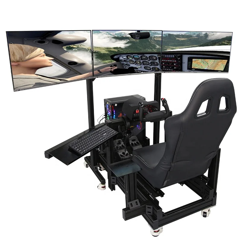 Single Monitor Mount Vesa Panel Screen Hanger Arm Floor Bracket Single Monitor Stand for Sim Rig Sim Racing Cockpit Simulator