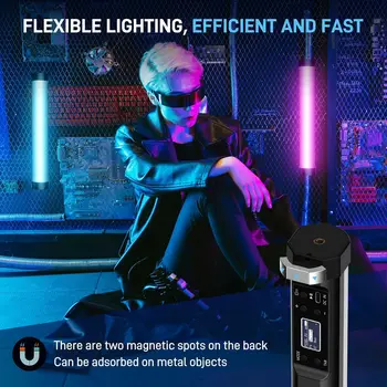 GVM RGB Tube Light Full-Color LED Stick Light 2000K-10000K CRI97+ Video with Spotlight Magnetic Handheld Photography Light detail image