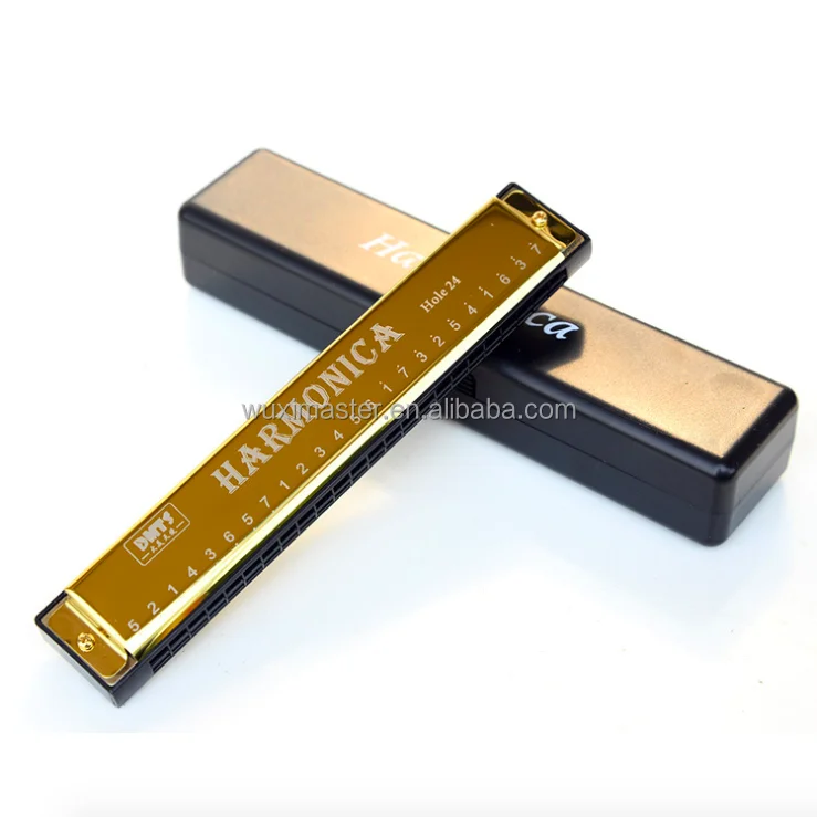24 Holes C Key Metal Harmonica Chromaric Harmonica Elegance  Mouth Organ