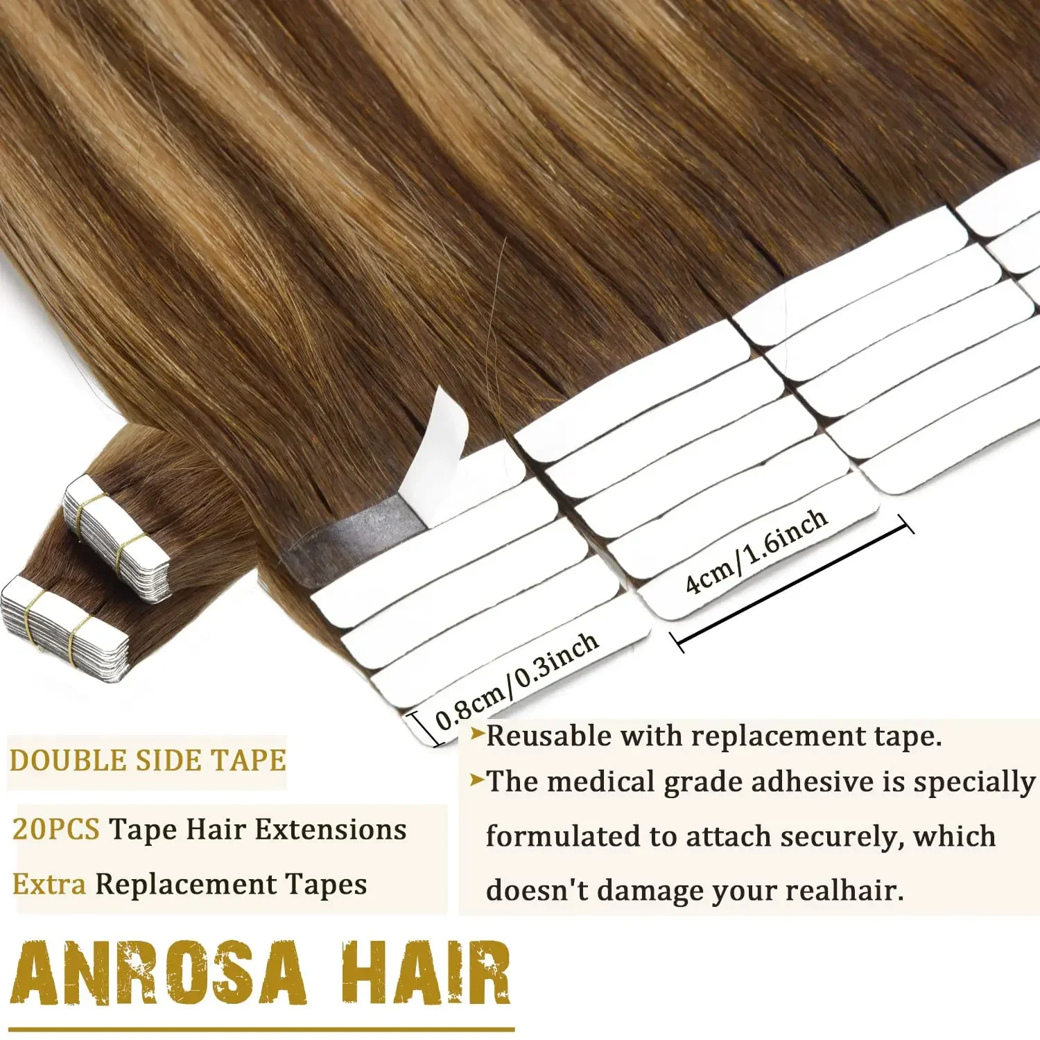 Tape-in-Extensions, 100 % Remy-Menschenhaar, nahtlos, glatt, natürliches Schwarz_voghion.com