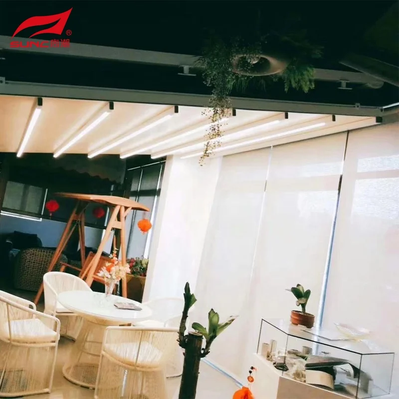 Waterproof Custom Motorized Outdoor Pergola with Side Retractable Roof Aluminum Modern Bioclimatic Retractable Pergola