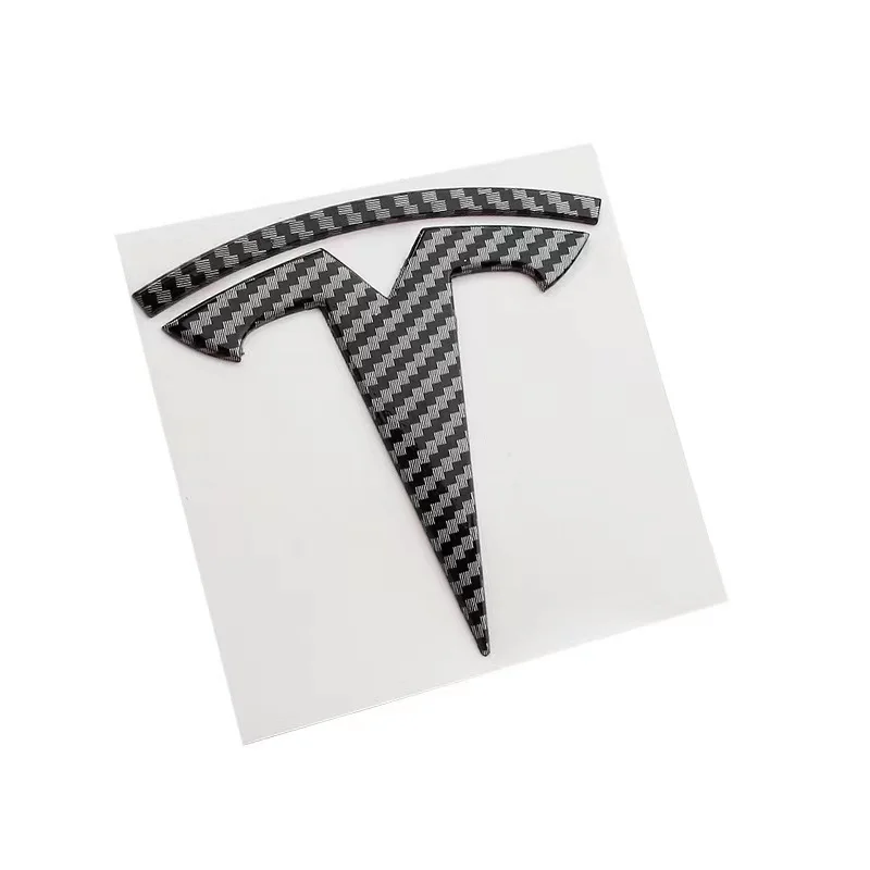 Front/trunk Logo Rear Logo Sticker For Tesla Model 3 Real Carbon Fiber ...