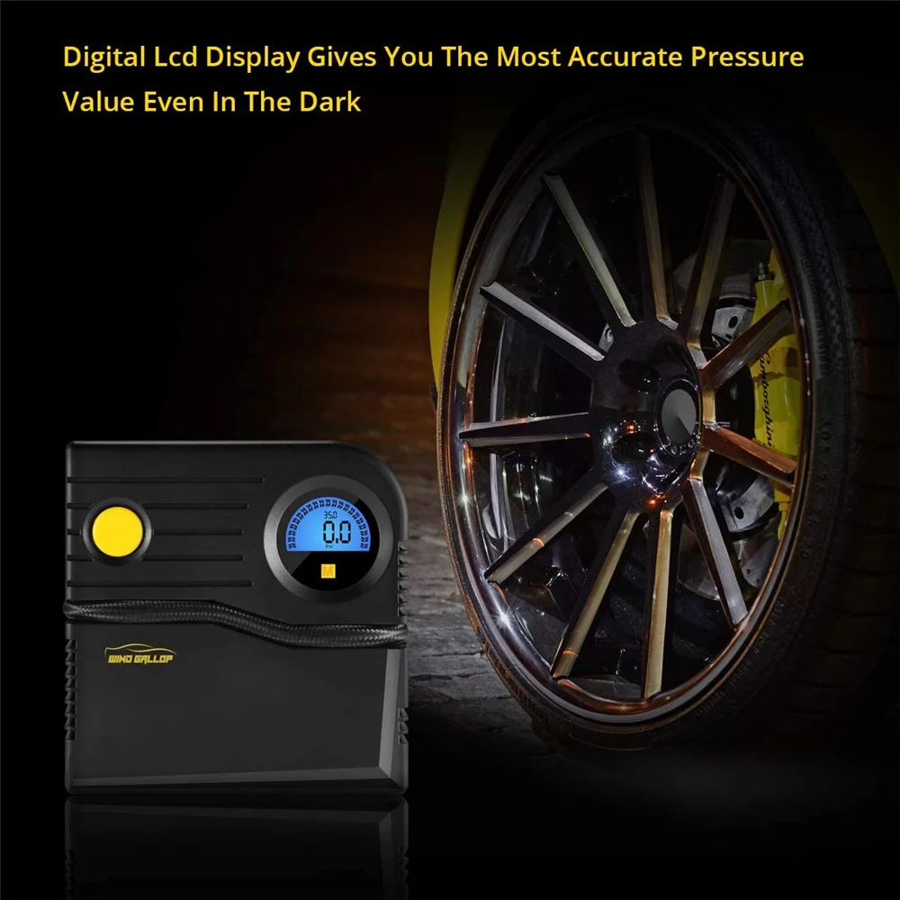 Портативный воздушный насос для автомобильных шин 12 В постоянного тока