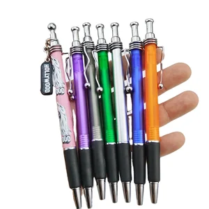 Wholesale Custom Printing Logo Retractable Hotel Advertising Plastic Ball Point Pen Promotional Squiggle Pens