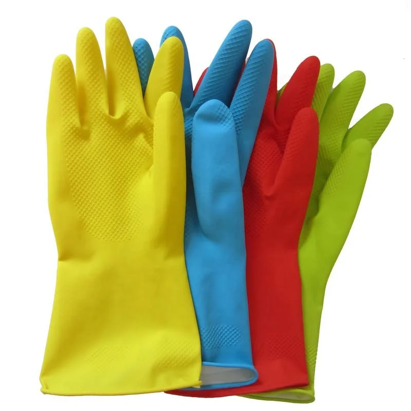 Gants De Travail En Latex Réutilisables - Lot De 12 Paires - Résistants Aux Produits Chimiques Et Alimentaires - Taille 6 - 7