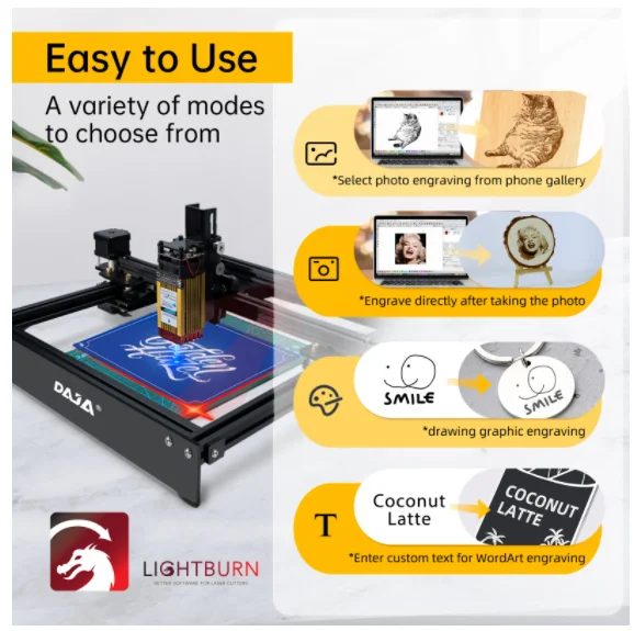 DAJA D3 Professional Diode Desktop with Auto Feeder Bangalore Rock Bangkok 360 Degree Laser Engraving Machine for Toothbrush