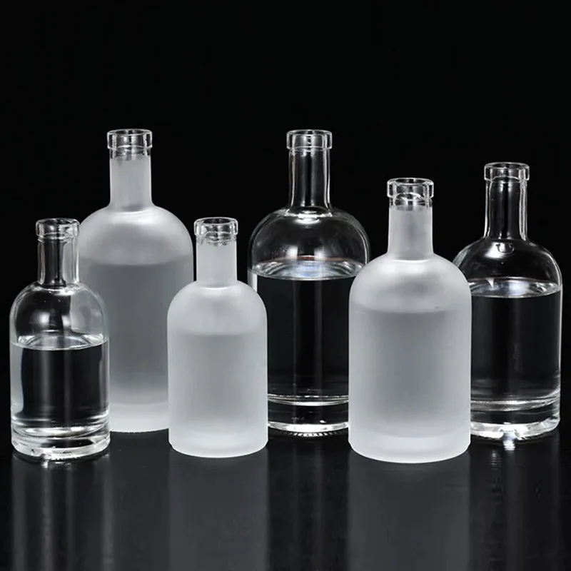 200ml 375ml 500ml  750ml Clear Empty Olso Vodka Liquor Gin Rum Tequila Whisky Spirit Wine Bottle for Liquor With Cork