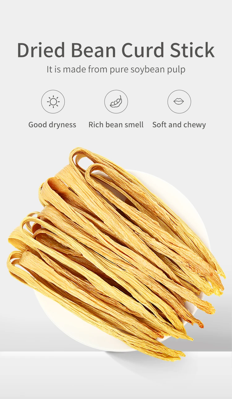 High Quality Soybean Product Fuzhu Natural Fresh Bean Curd Sticks Dried