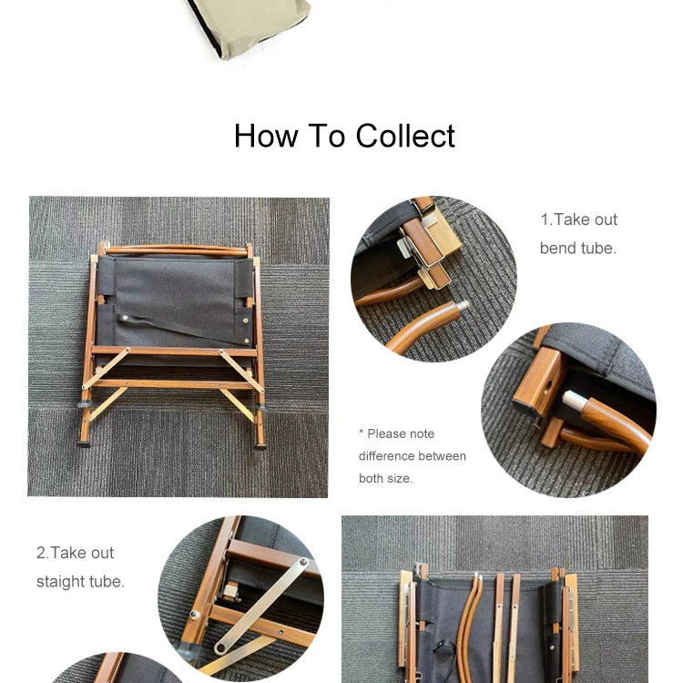 Onwaysports Portable Folding Wood Grain Aluminum Camping Chair For