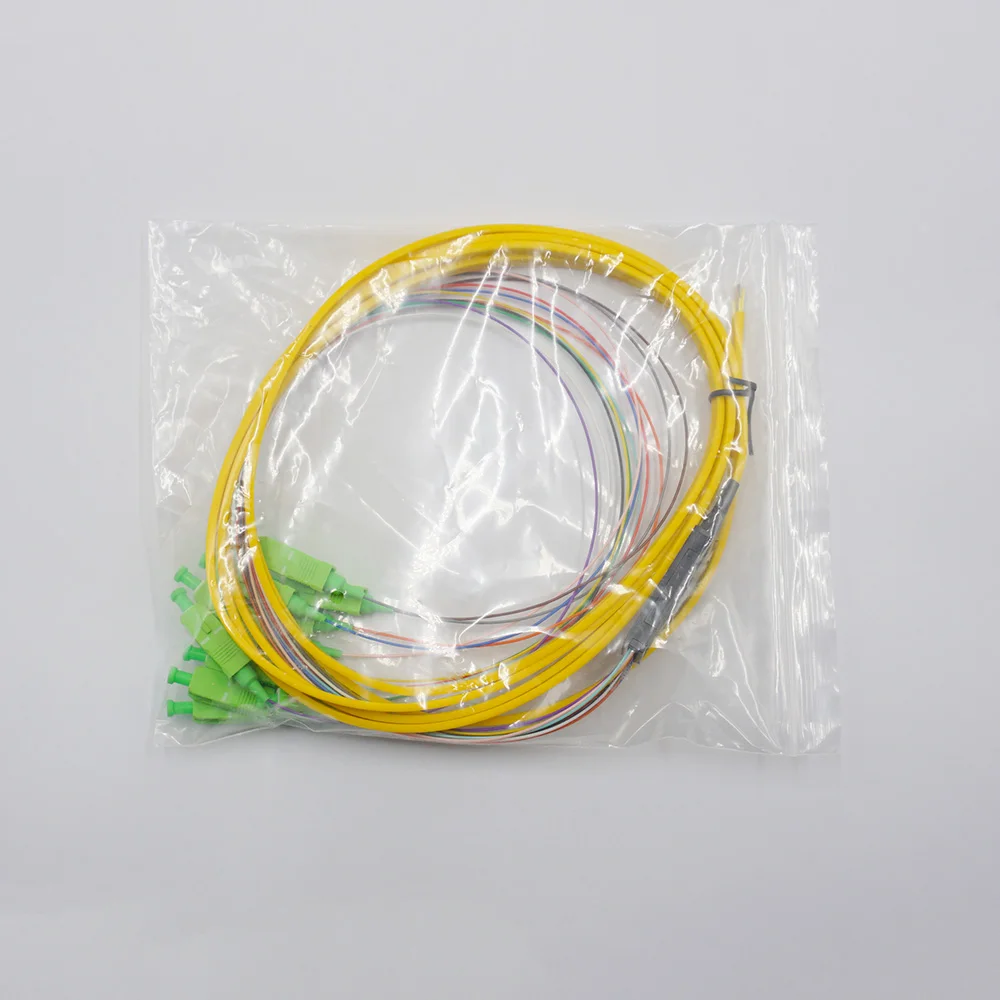 SC APC 12 Core Colored 0.9mm Single Mode Fiber Optic Ribbon Multi Fiber ...