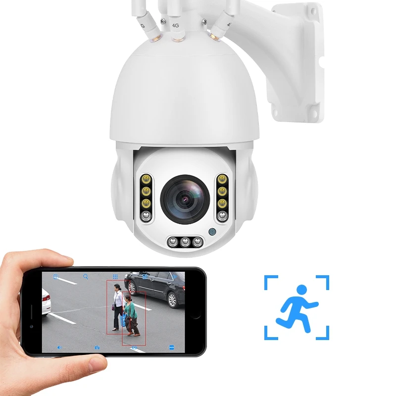 30X Optical Zoom 4G Color Camera Solar PTZ Cam Wireless Security Camera Outdoor Wireless Solar 5MP Solar 4G Powered CCTV Camera