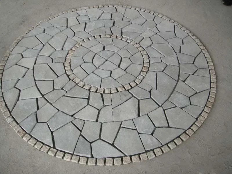 Custom Unique Design Driveway Pattern Flamed Surface or Natural Split Mesh Granite Medallion Paver Stone
