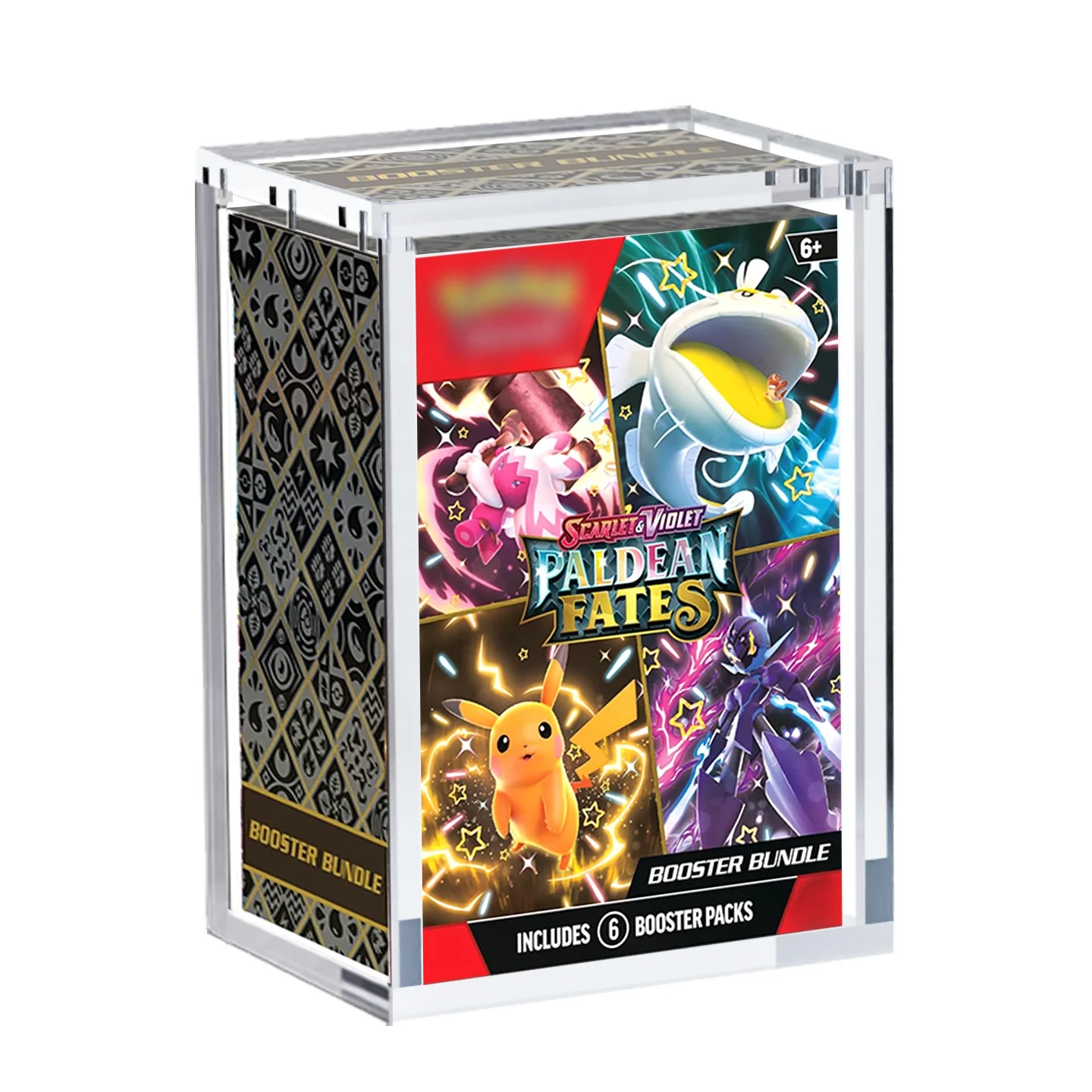 Kotak Pelindung Bundel Booster Pokemon Transparan dari Akrilik dengan Perlindungan UV dan Tutup Magnetik, Kotak Pelindung Bundel Booster dari Akrilik