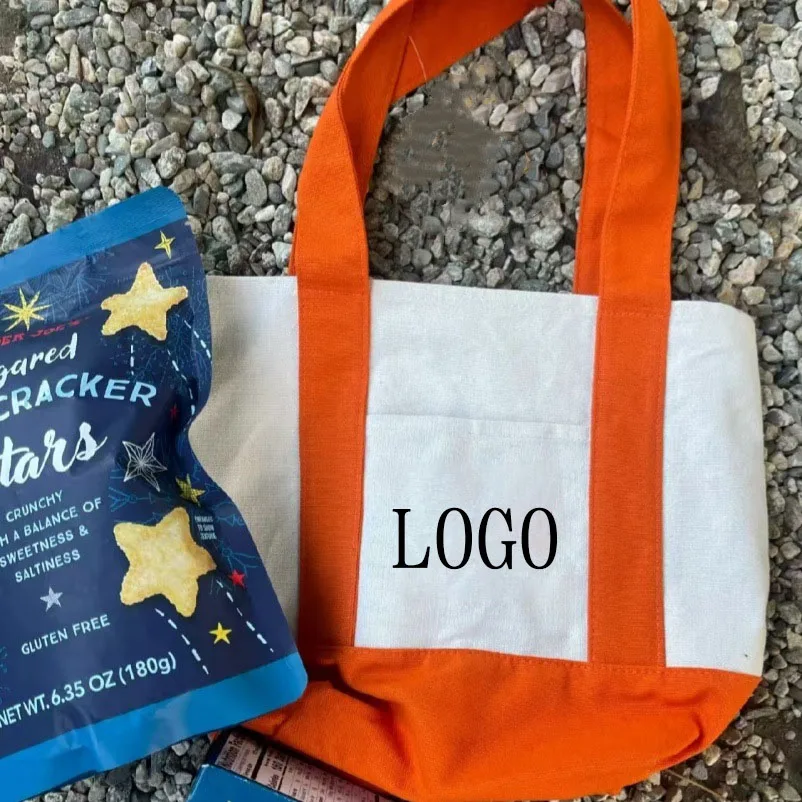 New Style Fashion Eco Friendly Shopping Women Grocery Canvas Tote Bag with Pocket Cotton Tote with Bags Custom Printed Logo