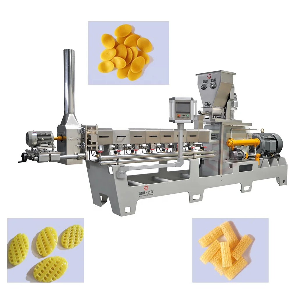 Indian 2D 3D Snack Food Pellet Pani Puri Making Machine Fully Automatic Extruder Stainless Steel Bearing Gear Pump Engine PLC
