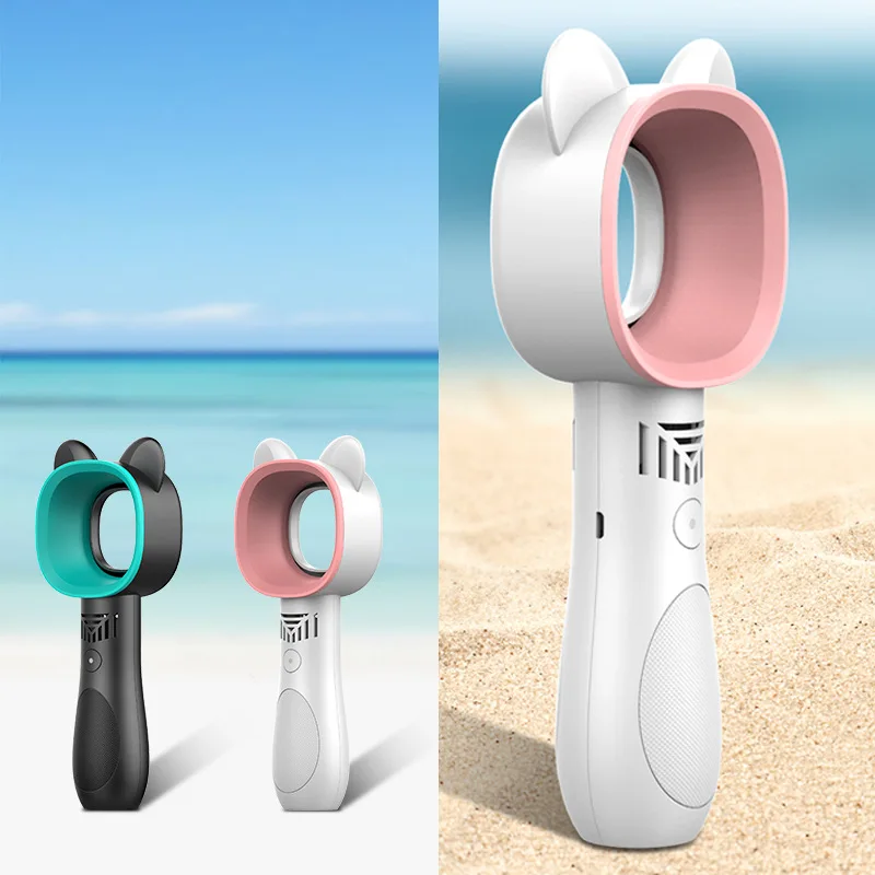 Lava Beauty New Korean Mini Handheld Portable USB Fan Cat Ears Cute Cat Leafless Fan for Eyelash Extension Drying