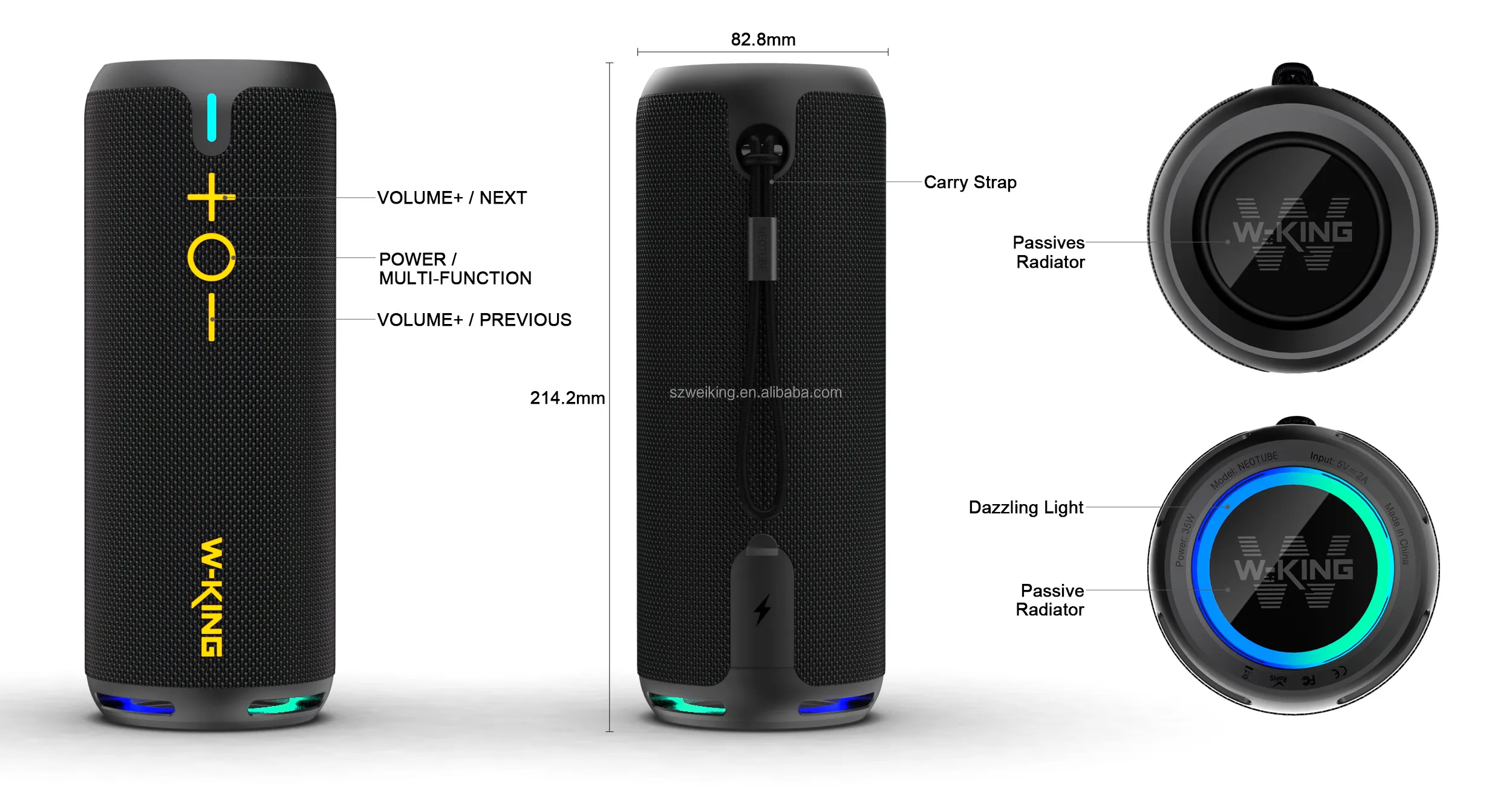 Original 8000 D320 impermeable IP67 40W potente sistema de altavoces  Bluetooth para exteriores con capacidad de celda de batería de mAh