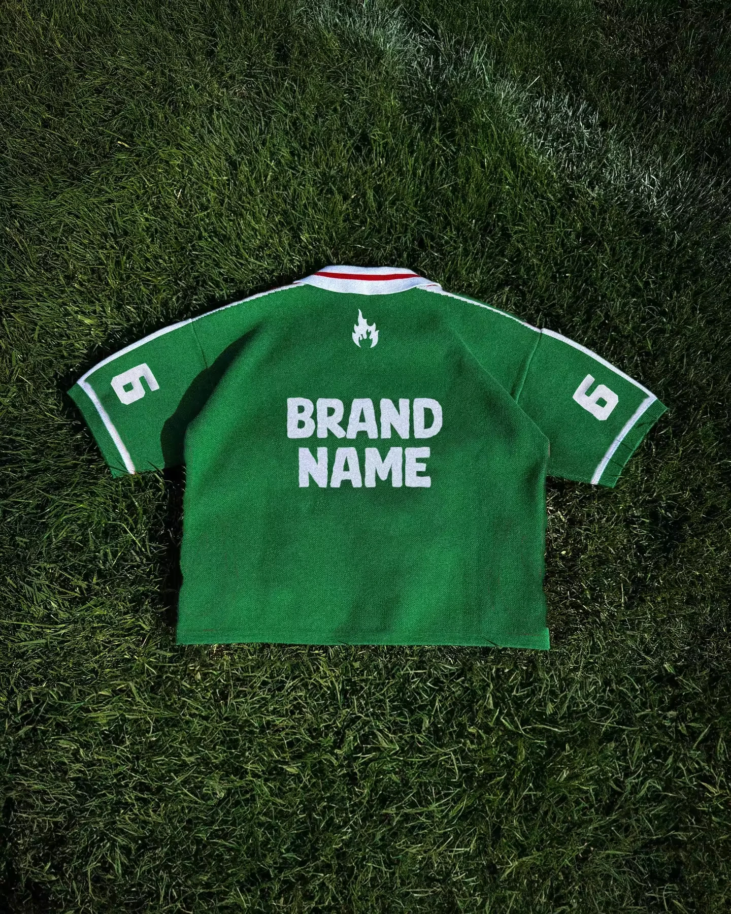 SALATI Custom Short Sleeve Knit Retro Football Letter Jersey Crochet Cotton Knitted Custom Hockey Jerseys T-Shirt gallery 4