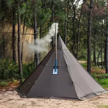 outdoor pyramid camping Torino Tipi Hot Tents with Stove waterproof camping tent 2 person Warm Winter Canvas Tent