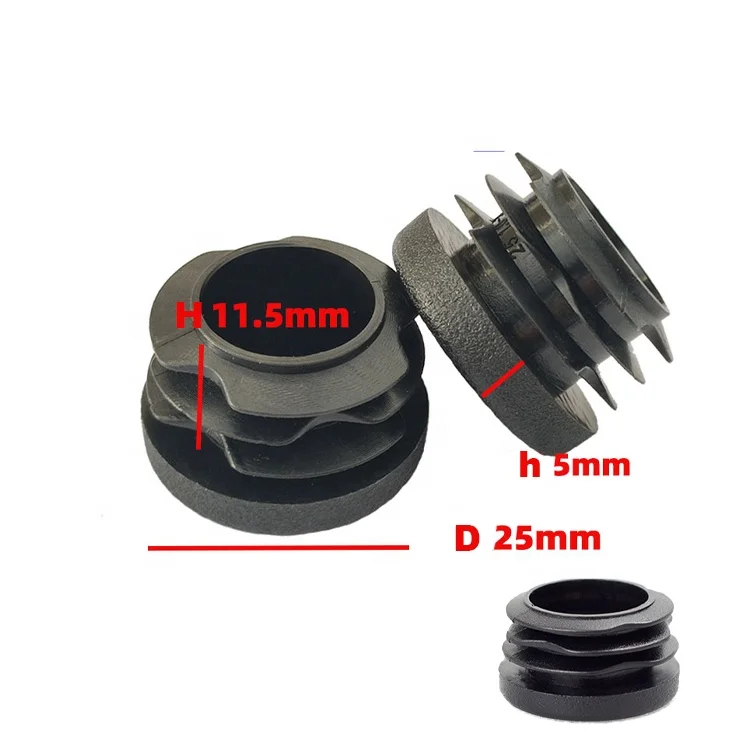 20 Embouts De Tube Plastique Noir – 16mm X 6,5mm, Bouchons Pour Pieds De Meuble