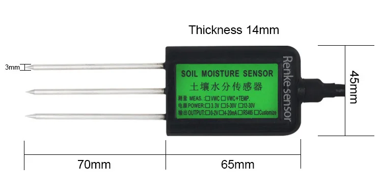 RS485 Soil Temperature, Moisture and Humidity Sensor — PMD Way