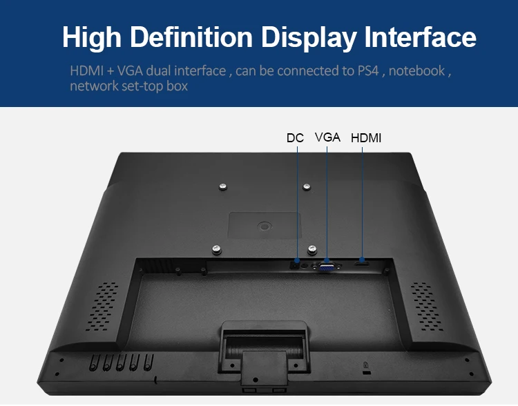 19 Inch Industrial Grade LCD Monitor with 1280*1024 HD-MI VGA Cable Non-Touch Plastic Case for Desktop Use