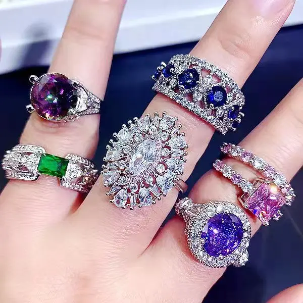 Jewelry Ring Mixed Wholesale Crystal Color Zirconium Ring Heavy ...