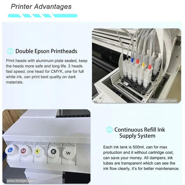 A3 Pro Double Printhead DX9 Multicolor Cheap Cost T Shirt Printing Machine DTG Printer Direct to T-shirt Garment Socks Pants