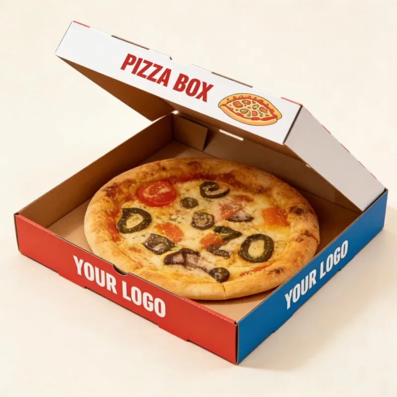 Soijapohjainen muste, ruokatuotteisiin soveltuva 6/8/10 tuuman pizzapakkauslaatikko, asiakaslogon mukainen, mattapintainen leipomoruokapaperilaatikko, edullinen hinta, suurpakkaus nuggesten laatikoita