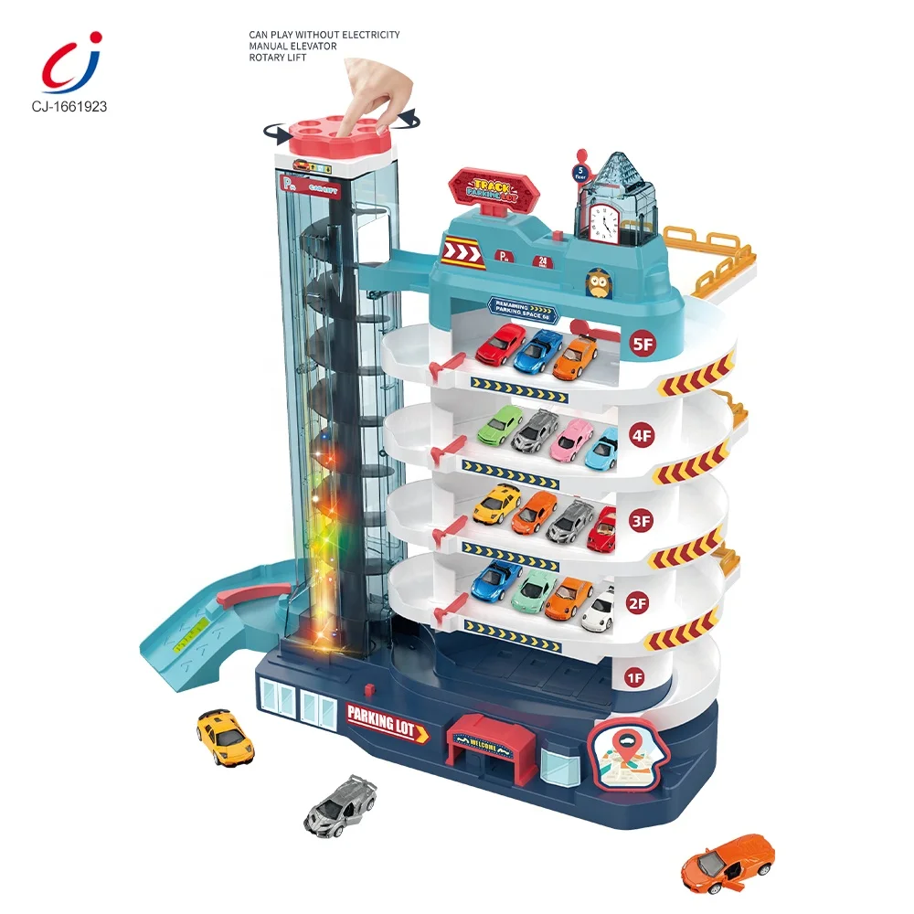 Chengji Multilayer Slot Toy Garage Parking Lot Toy Play Set Kids Parking Garage City Parking Lot Building Toy with Car Lift