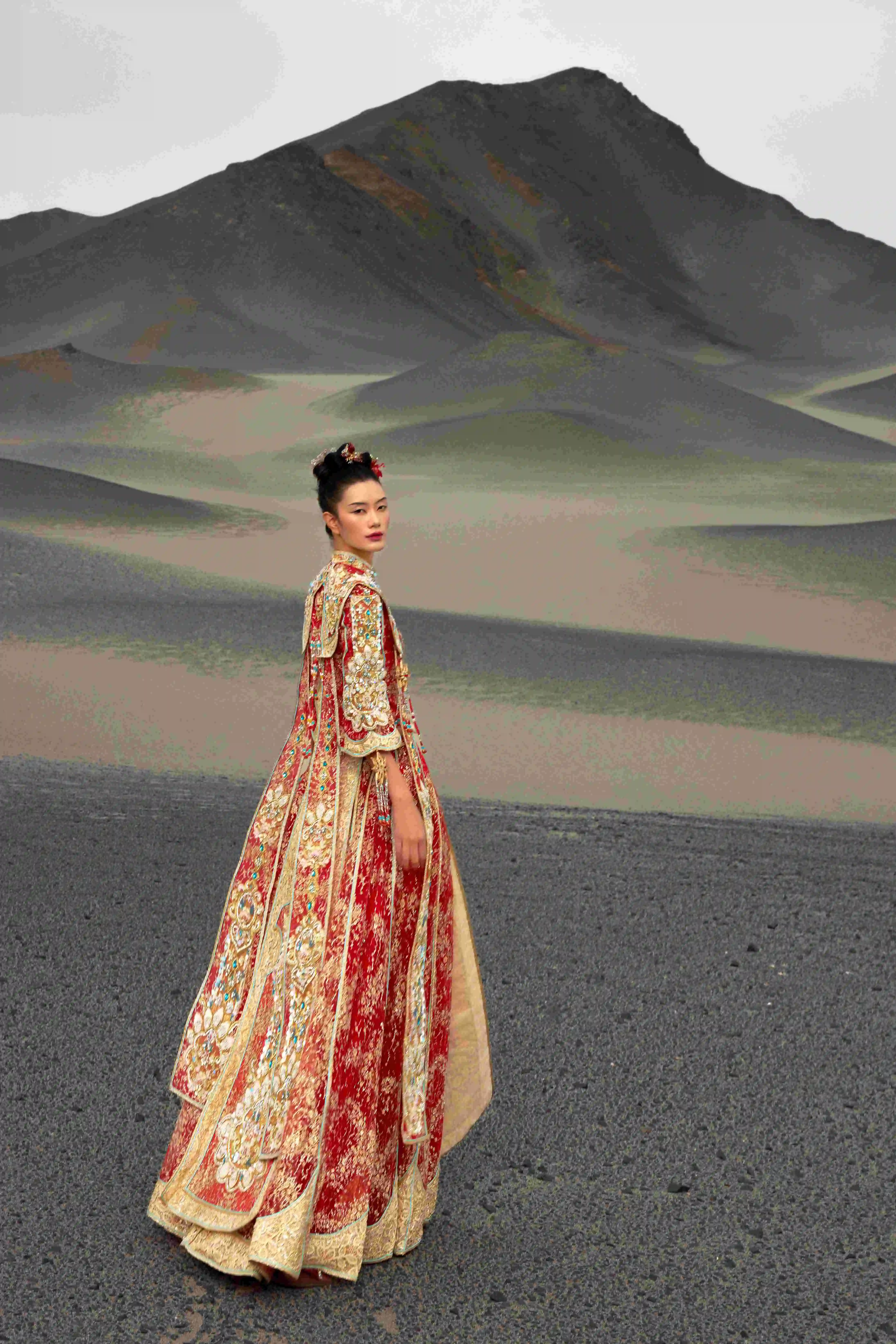knee length dresses for ladies Black Velvet Long Sleeves Qipao – Elegant Chinese Cheongsam Evening Dress –  Oriental Me main image 0