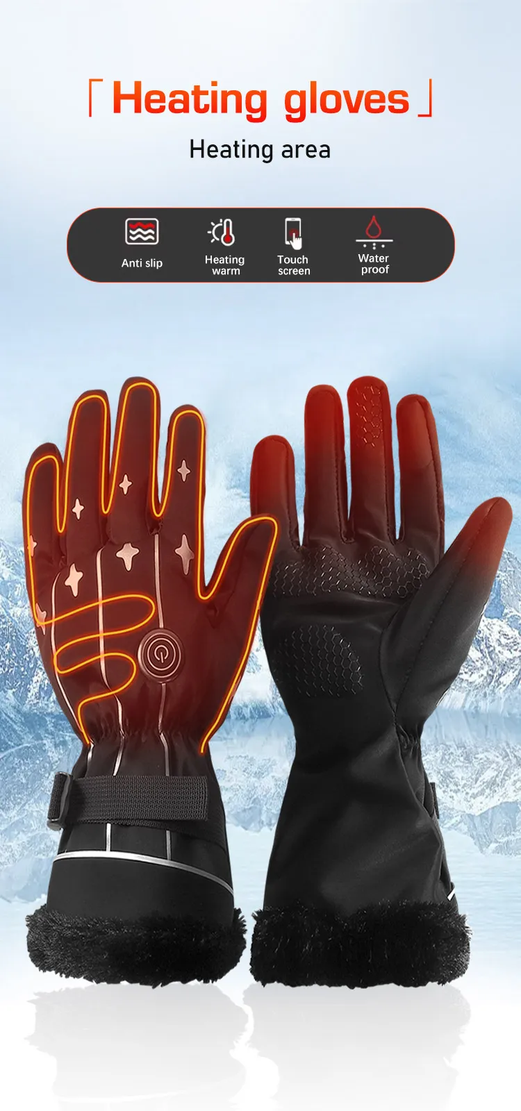 Clearance Sale Winter Windproof Waterproof Outdoor Ski Gloves Electric