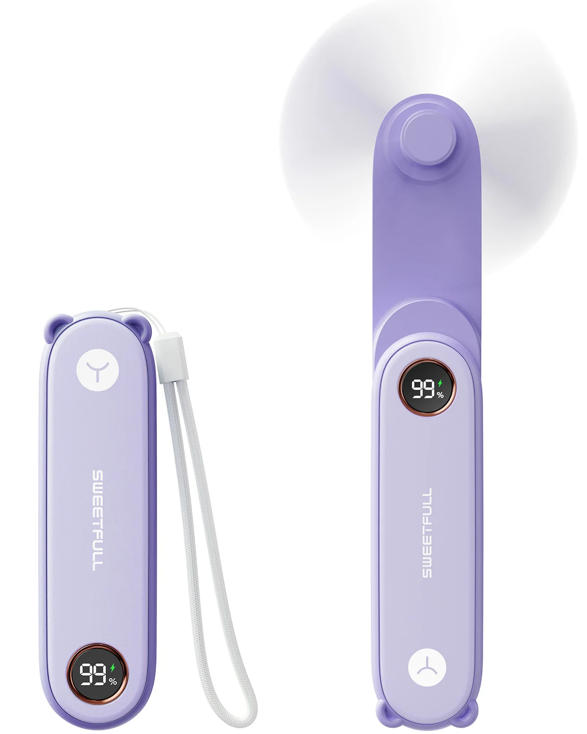 Handheld Mini Fan 3 in 1 Hand Fan Portable USB Rechargeable Small Pocket Battery Operated Portable & Wearable Fan Power Bank
