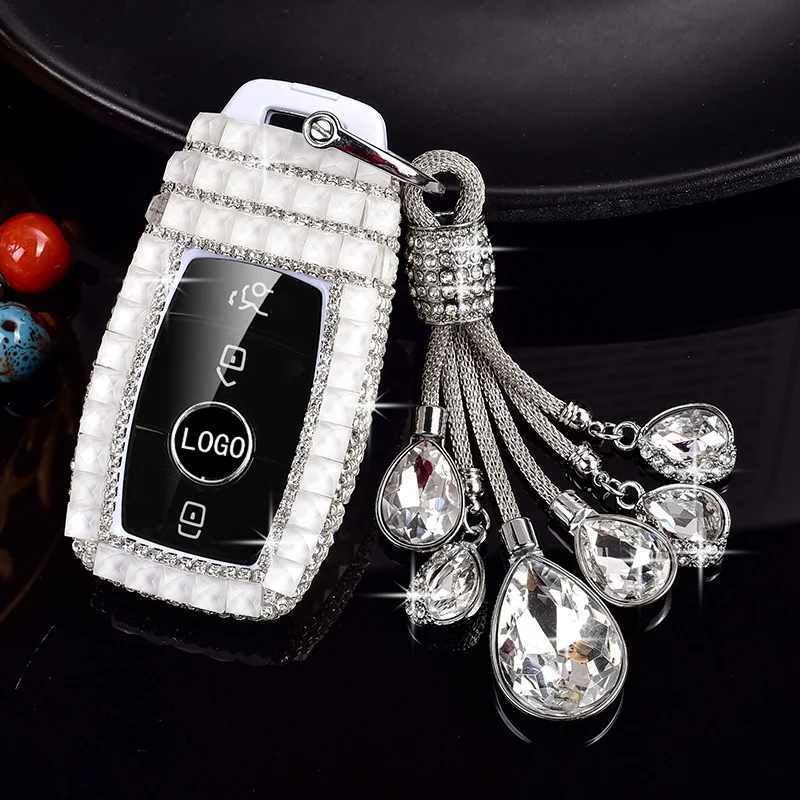 Women's Ceramic Carving PC Car Key Holder for Mercedes for Benz New E Klasse W213 S213 GLE Cover with Hanging Strap