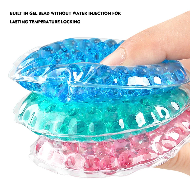 customize round aqua pearls reusable hot and cold compress pack gel ice packs