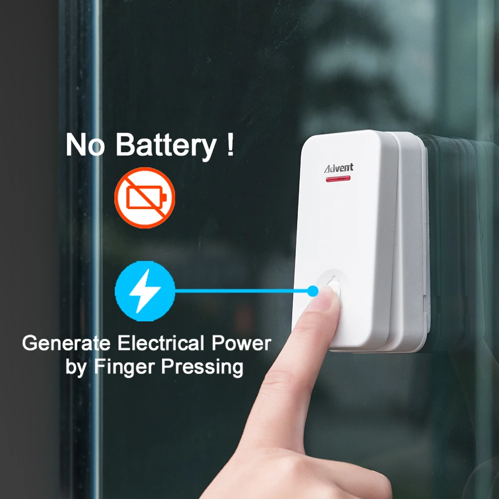 Most Advanced No Battery Door Chime Kinetic Bell Wireless Doorbell