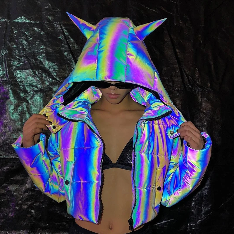 Holographic 2025 reflective hoodie